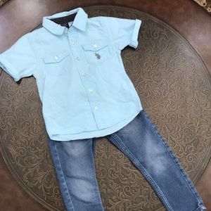 U.S. Polo Association button up shirt and Cat & Jack 4t Jeans